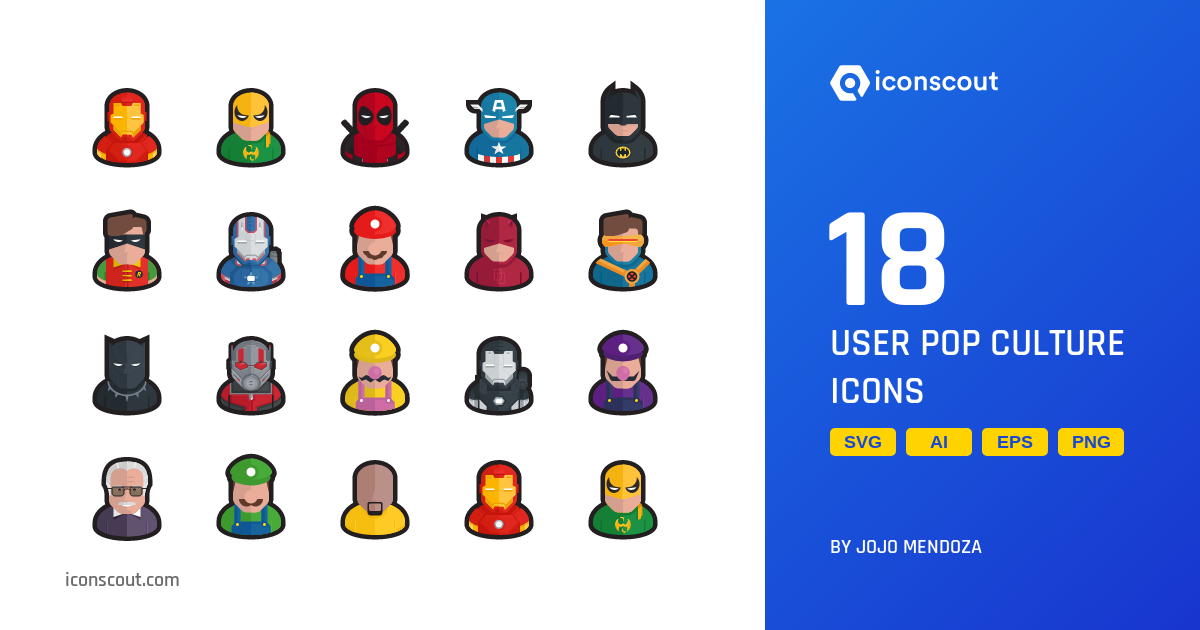 User Pop Culture Icon Pack 18 Free Download People Icons IconScout