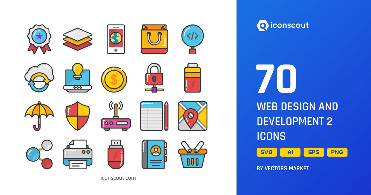 Web Design And Development 2 Icon Pack - 70 Isometric Design ...