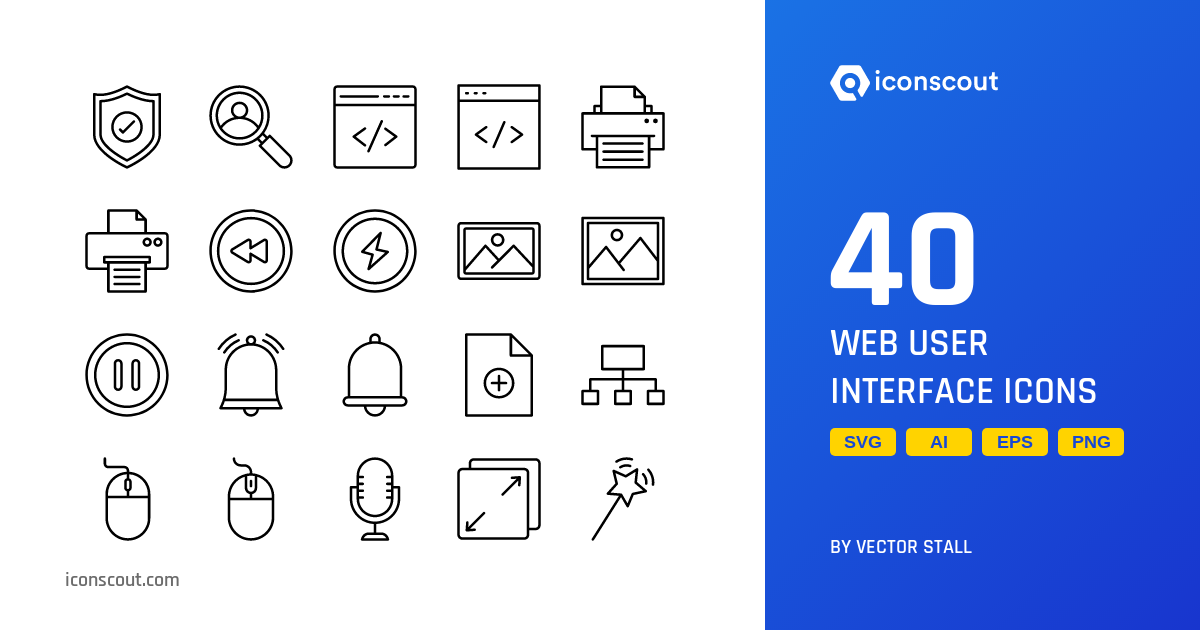 Download Web User Interface Icon pack Available in SVG, PNG & Icon Fonts