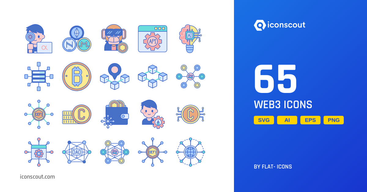 Web3 Icon Pack - 65 Colored Outline Design & Development Icons | SVG ...