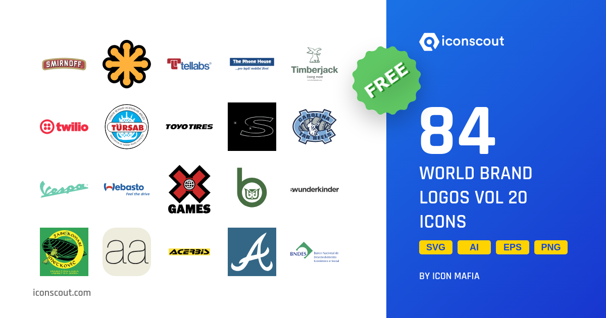 Download World Brand Logos Vol 20 Icon Pack - Available In SVG, PNG ...