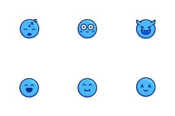 青い絵文字 アイコンパック