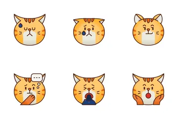 통통한 고양이 이모티콘 아이콘 팩