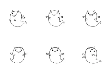太った幽霊の絵文字 アイコンパック