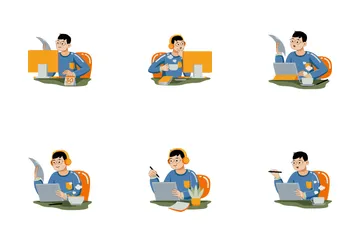 일하는 남자 아이콘 팩