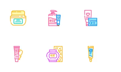 크림 화장품 스킨 케어 아이콘 팩