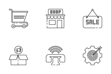 전통적인 마케팅 아이콘 팩