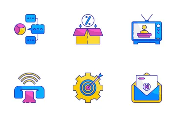 전통적인 마케팅 아이콘 팩