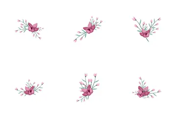 半分咲いたピンクの花の茂み アイコンパック