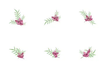 長い葉を持つ半咲きの花 アイコンパック