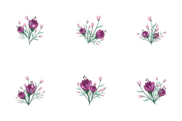 ピンクの花が咲く茂み アイコンパック