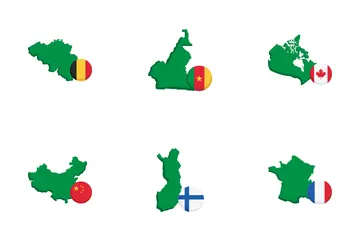 人気の国別地図 アイコンパック