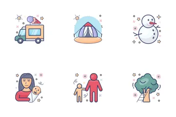 가족, 관계 및 어린 시절의 추억 아이콘 팩