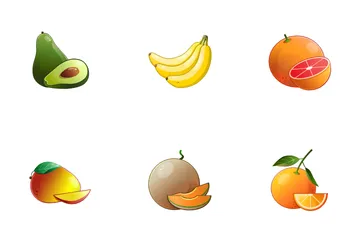 10 iconos de frutas de calidad premium Paquete de Iconos