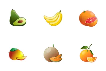 10 Icons Premium Quality Fruits Icon Pack