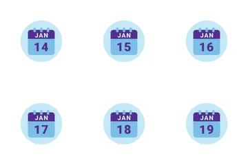 Date de janvier Pack d'Icônes