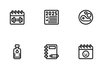 Vorsätze für 2025 Symbolpack