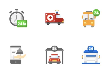 24 Hour Services Icon Pack