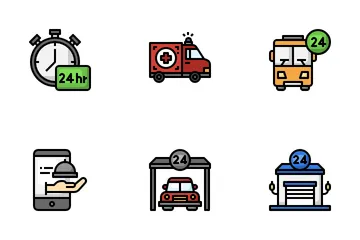 24 Hour Services Icon Pack