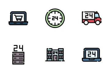 24 Hours Service Icon Pack
