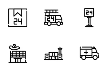 24 Hours Service Icon Pack