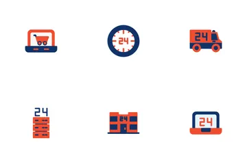 24 Hours Service Icon Pack