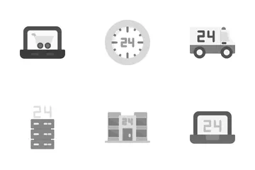 24 Hours Service Icon Pack