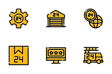 24 Hours Service Icon Pack