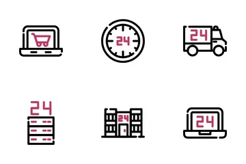 24 Hours Service Icon Pack