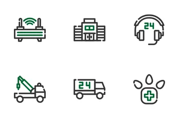 24 Hours Service Icon Pack