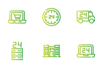 24 Hours Service Icon Pack