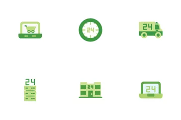 24 Hours Service Icon Pack