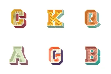 3D Alphabets And Numbers Icon Pack
