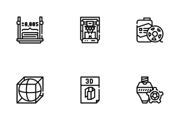 3d Printing Equipment Icon Pack