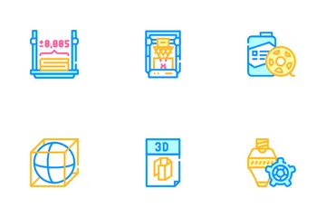 3d Printing Equipment Icon Pack