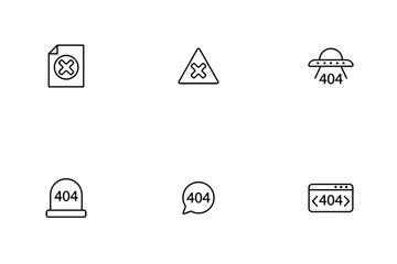 État d'erreur 404 Pack d'Icônes