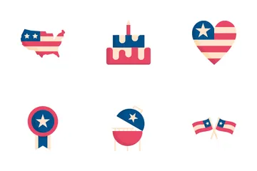 4th Of July And Independence Day. Icon Pack