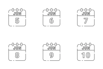 Juni Datum Symbolpack