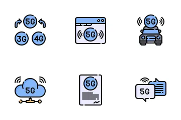 5G Netzwerk Symbolpack