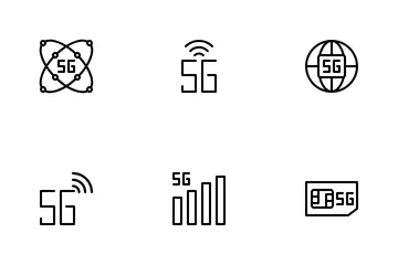 5G Netzwerk Symbolpack