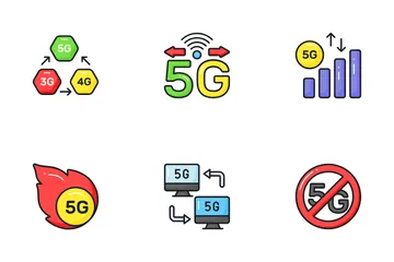5G-Technologie Symbolpack