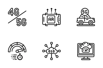 5G-Technologie Symbolpack