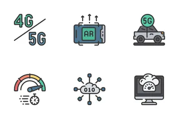 5G-Technologie Symbolpack