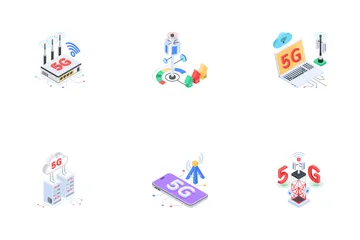 5G Technology And Internet Icon Pack