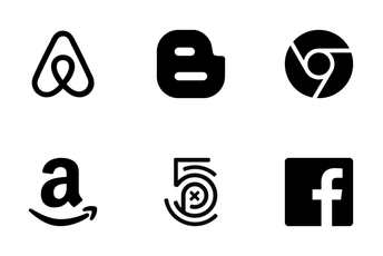 70 Flat Social Icons In Black Icon Pack