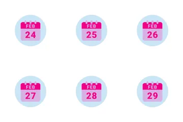 DATE DE FÉVRIER Pack d'Icônes