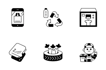 Abfallmanagement Icon Pack