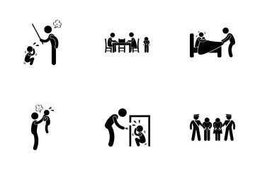 Abuso infantil Paquete de Iconos