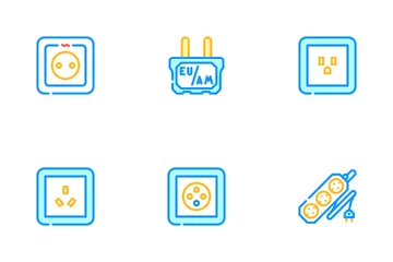 Accesorio eléctrico de alimentación de enchufe Paquete de Iconos