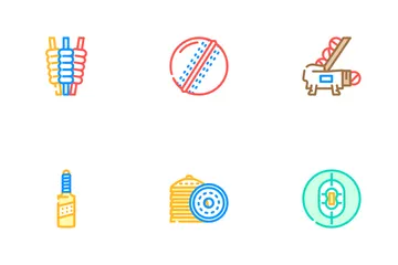 Accesorio para juegos deportivos de Cricket Paquete de Iconos